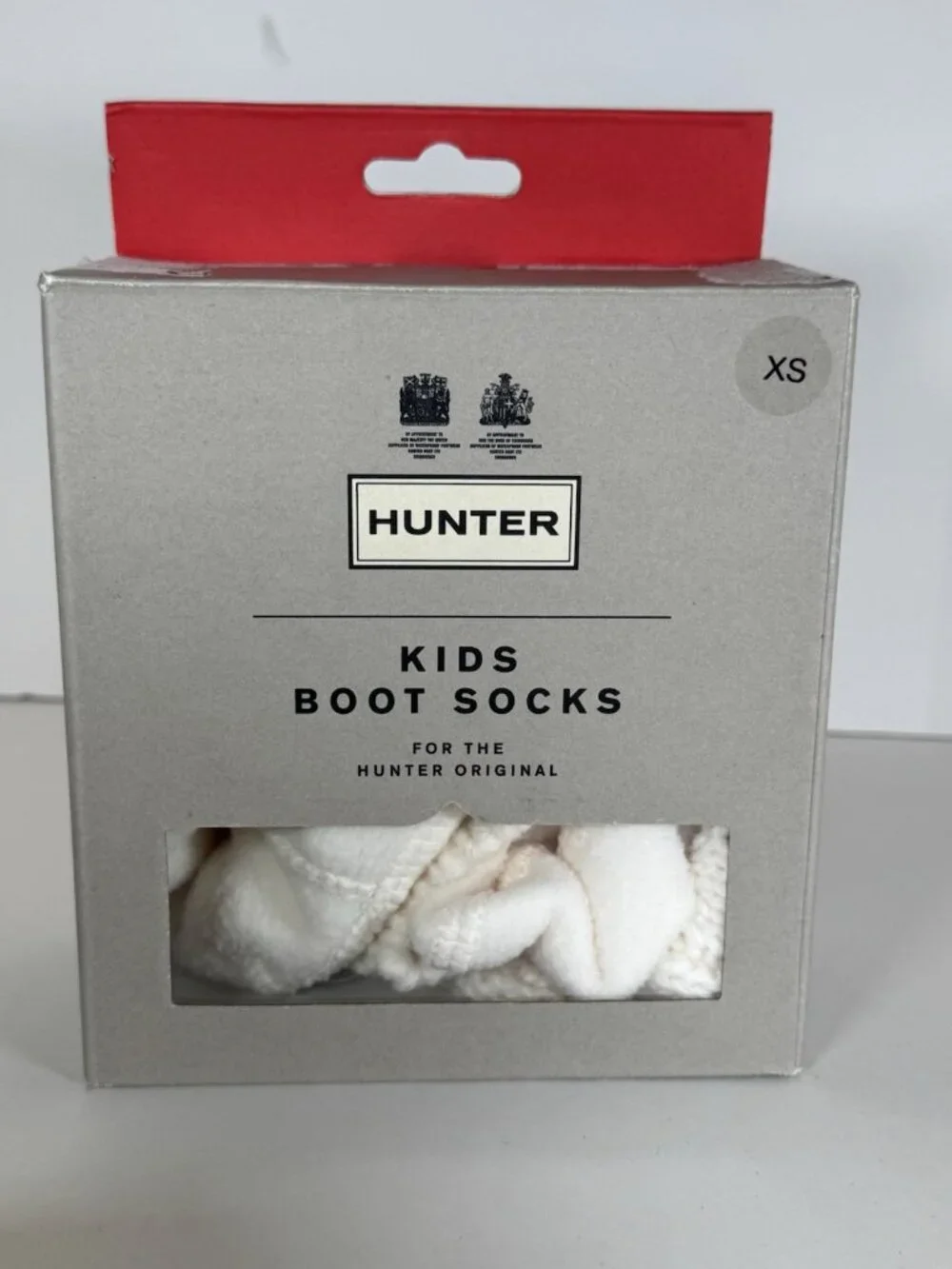 Hunter Boot Socks White Kids XS US Size 5-7 New MRSP $30